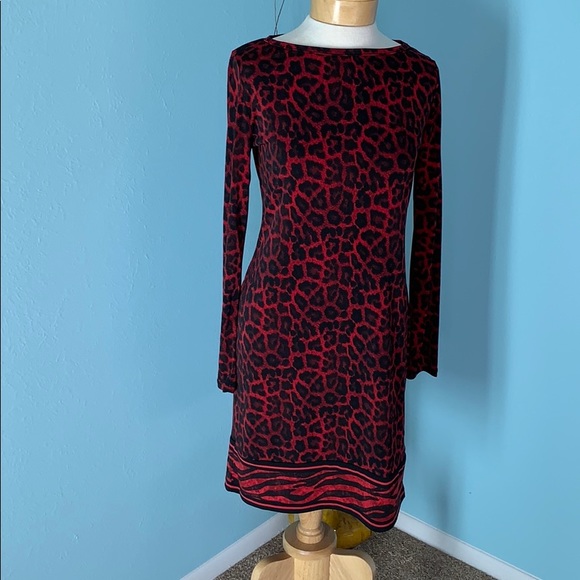 MICHAEL Michael Kors Dresses & Skirts - Michael Kors medium black red cheetah print dress
